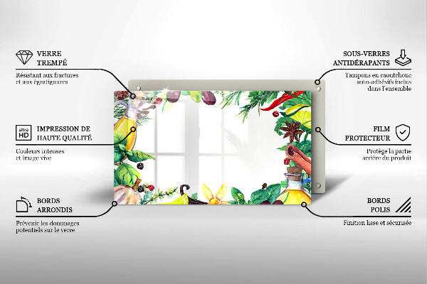 Herdabdeckplatte glas Bemaltes Essen