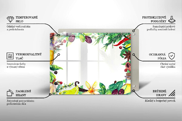 Herdabdeckplatte glas Bemaltes Essen
