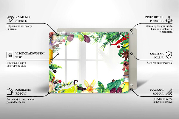 Herdabdeckplatte glas Bemaltes Essen