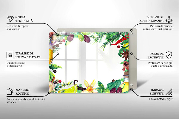 Herdabdeckplatte glas Bemaltes Essen