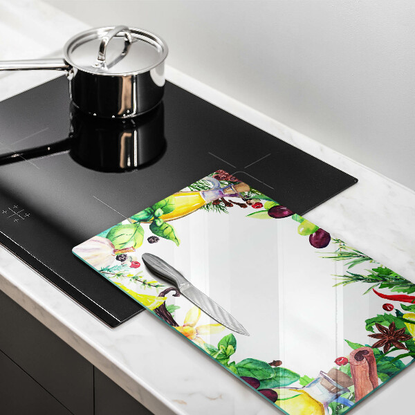 Herdabdeckplatte glas Bemaltes Essen