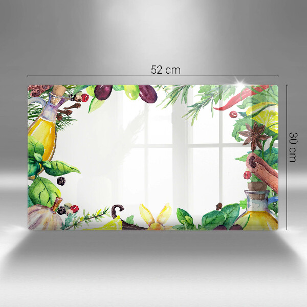 Herdabdeckplatte glas Bemaltes Essen