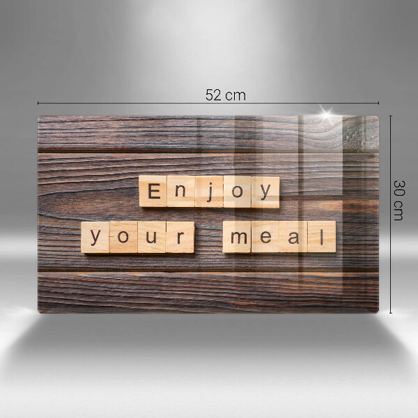 Herdabdeckplatte glas Enjoy your meal