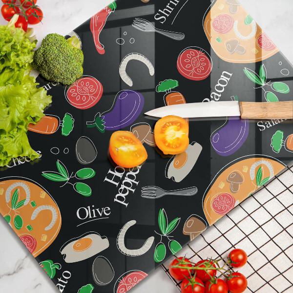 Herdabdeckplatte glas Lebensmittelillustration