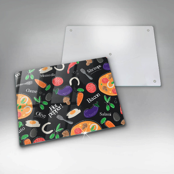 Herdabdeckplatte glas Lebensmittelillustration