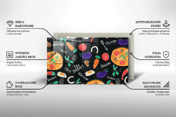 Herdabdeckplatte glas Lebensmittelillustration