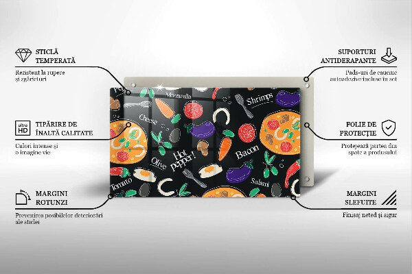 Herdabdeckplatte glas Lebensmittelillustration