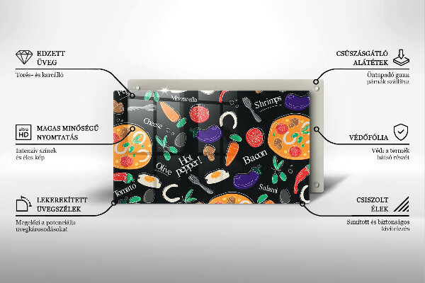 Herdabdeckplatte glas Lebensmittelillustration