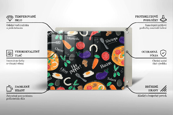 Herdabdeckplatte glas Lebensmittelillustration