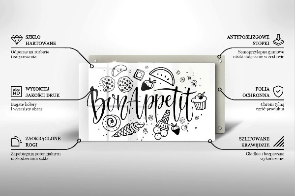 Herdabdeckplatte glas Bon Appetit