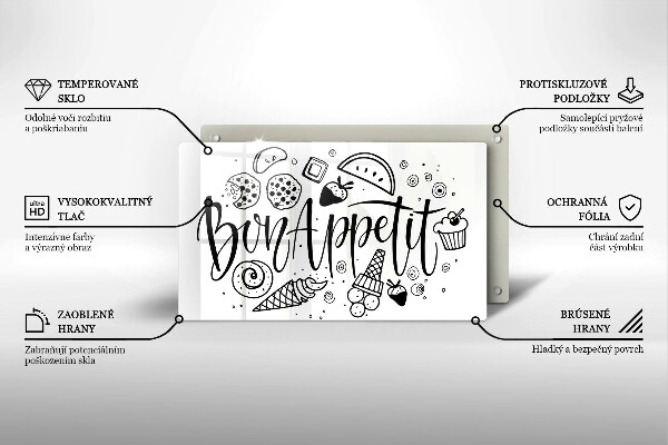 Herdabdeckplatte glas Bon Appetit