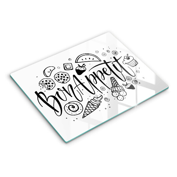 Herdabdeckplatte glas Bon Appetit