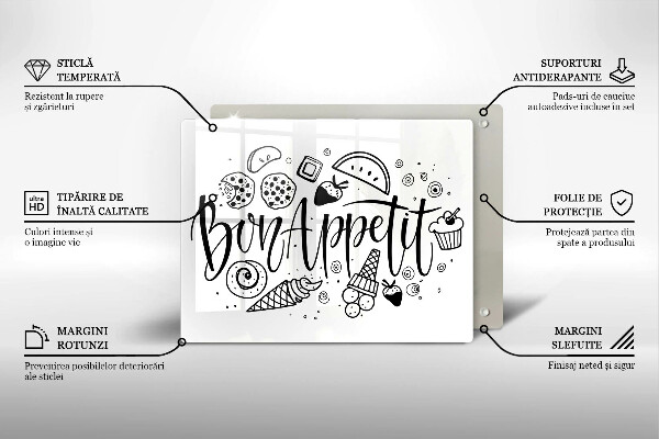 Herdabdeckplatte glas Bon Appetit