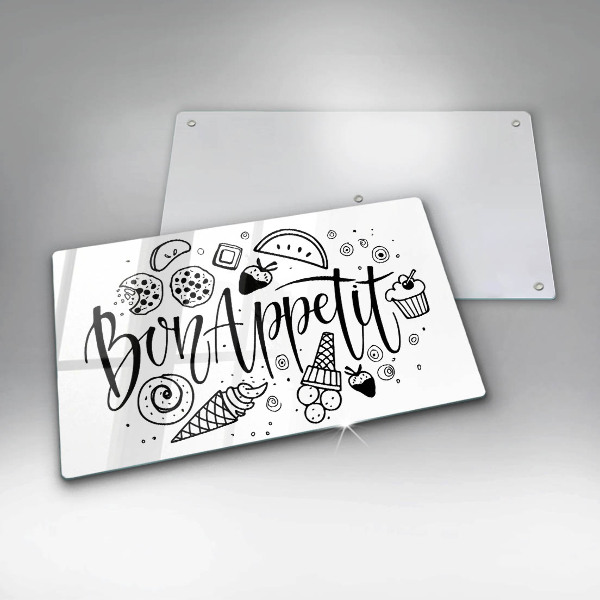 Herdabdeckplatte glas Bon Appetit