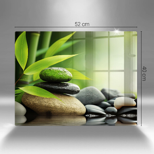 Herdabdeckplatte glas Zen-Bambussteine