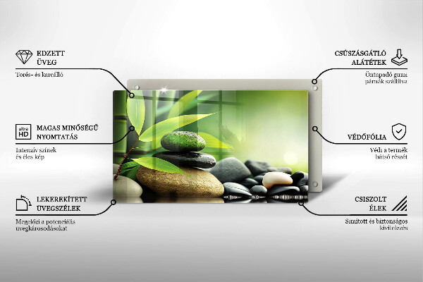 Herdabdeckplatte glas Zen-Bambussteine