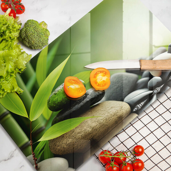 Herdabdeckplatte glas Zen-Bambussteine