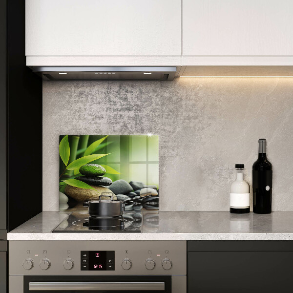 Herdabdeckplatte glas Zen-Bambussteine