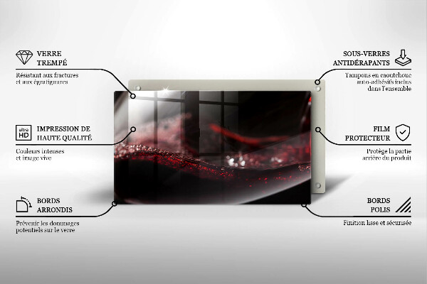 Herdabdeckplatte glas Rotwein im Glas