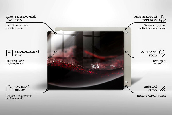 Herdabdeckplatte glas Rotwein im Glas