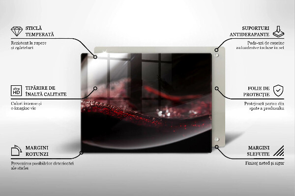 Herdabdeckplatte glas Rotwein im Glas