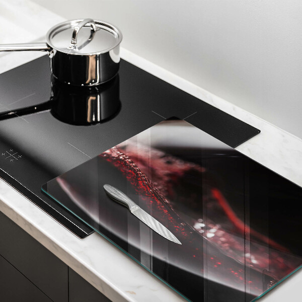 Herdabdeckplatte glas Rotwein im Glas
