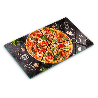 Herdabdeckplatte glas Pizza mit Pilzen