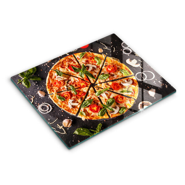 Herdabdeckplatte glas Pizza mit Pilzen