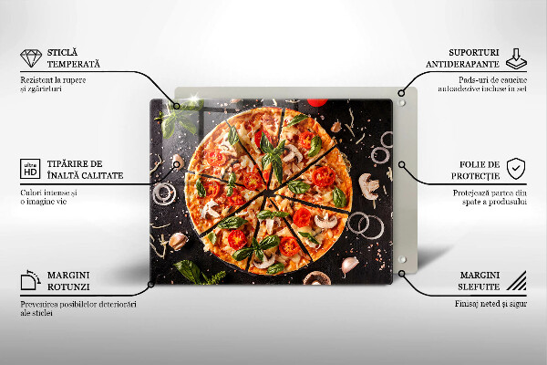 Herdabdeckplatte glas Pizza mit Pilzen