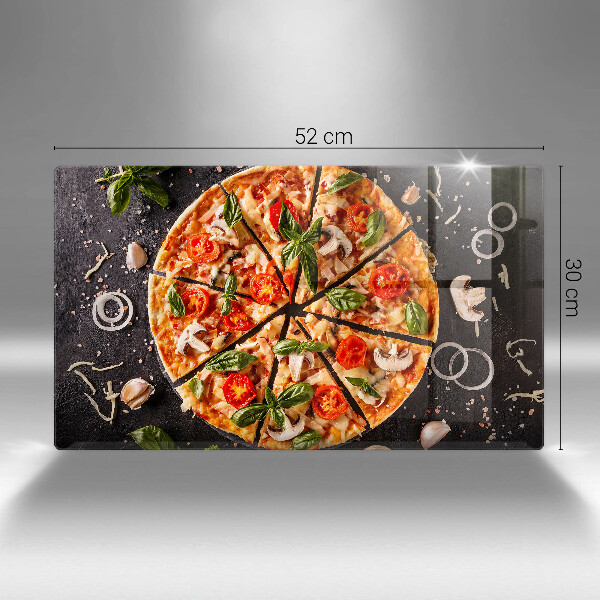 Herdabdeckplatte glas Pizza mit Pilzen