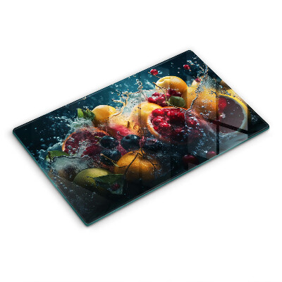 Herdabdeckplatte glas Früchte im Wasser