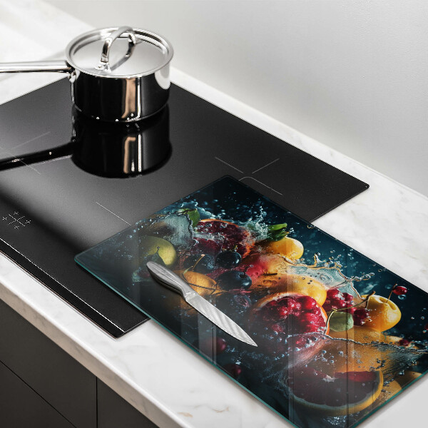 Herdabdeckplatte glas Früchte im Wasser