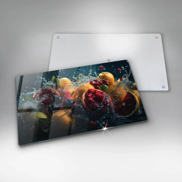Herdabdeckplatte glas Früchte im Wasser