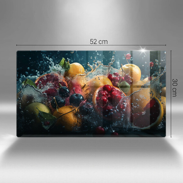 Herdabdeckplatte glas Früchte im Wasser