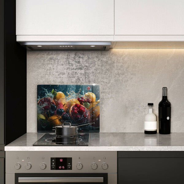 Herdabdeckplatte glas Früchte im Wasser