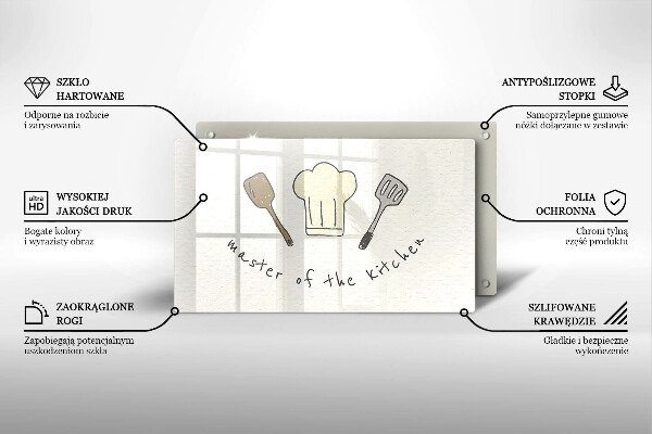 Herdabdeckplatte glas Master of the Kitchen