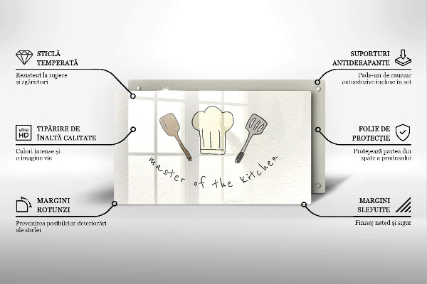 Herdabdeckplatte glas Master of the Kitchen