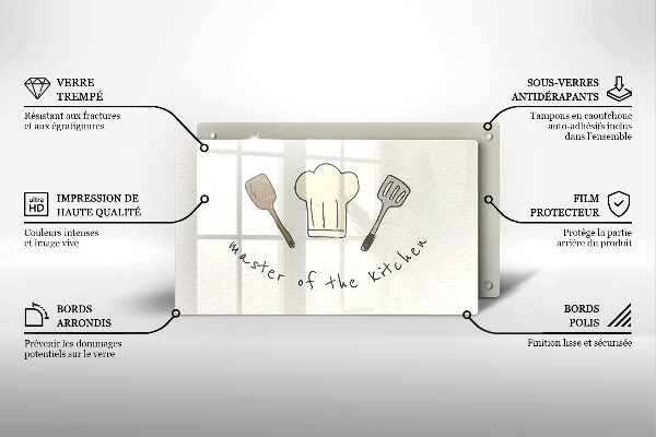 Herdabdeckplatte glas Master of the Kitchen