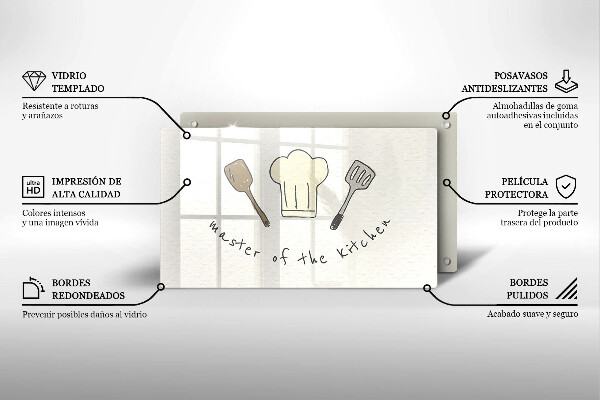 Herdabdeckplatte glas Master of the Kitchen