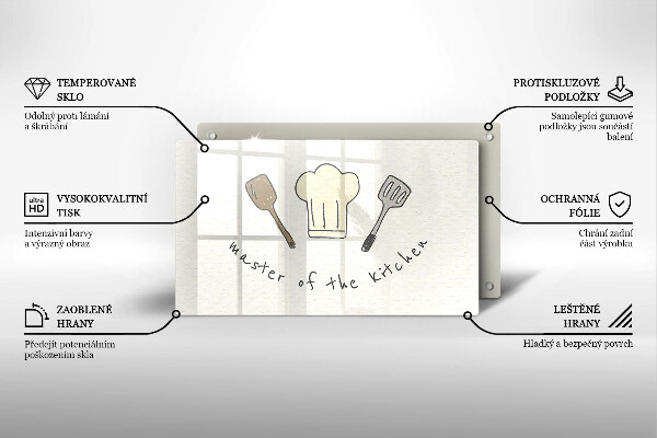 Herdabdeckplatte glas Master of the Kitchen