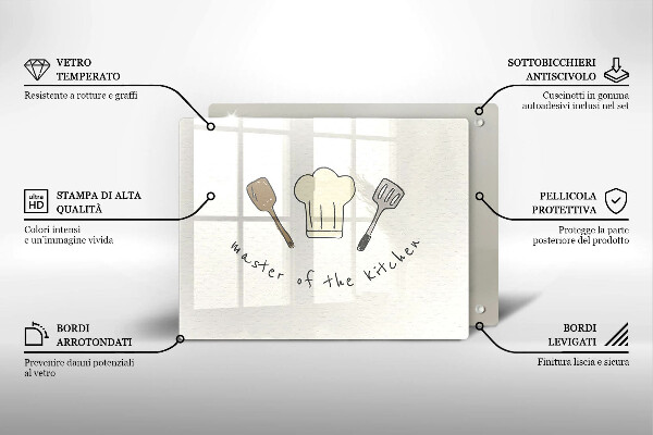 Herdabdeckplatte glas Master of the Kitchen