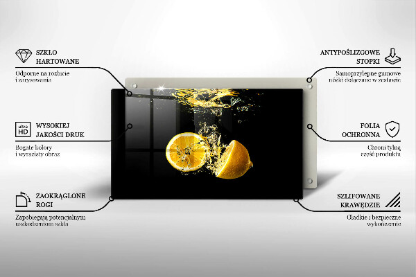 Herdabdeckplatte glas Saftige Zitronenfrüchte
