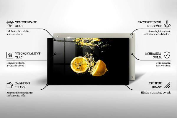 Herdabdeckplatte glas Saftige Zitronenfrüchte