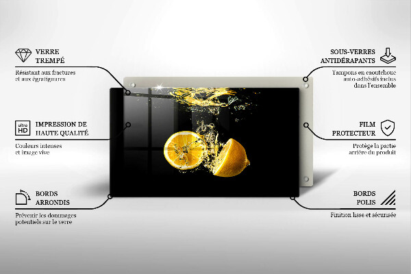 Herdabdeckplatte glas Saftige Zitronenfrüchte