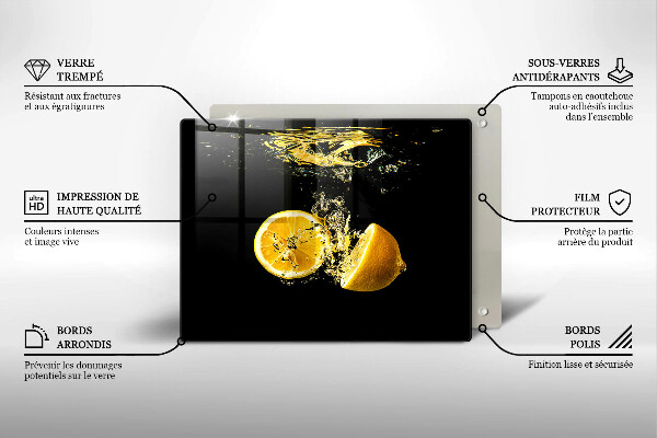 Herdabdeckplatte glas Saftige Zitronenfrüchte