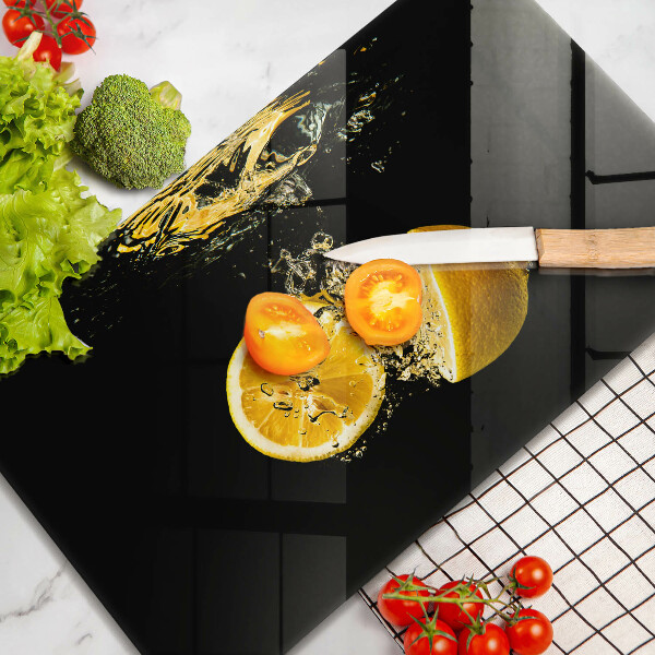 Herdabdeckplatte glas Saftige Zitronenfrüchte