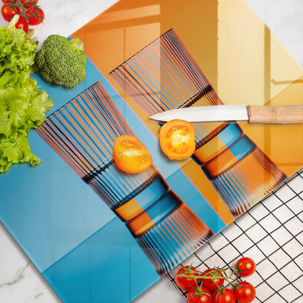 Herdabdeckplatte glas Zwei Gläser Wasser