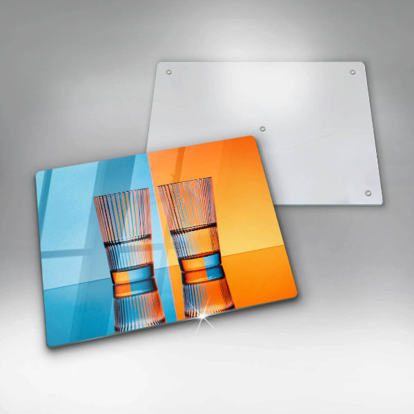 Herdabdeckplatte glas Zwei Gläser Wasser