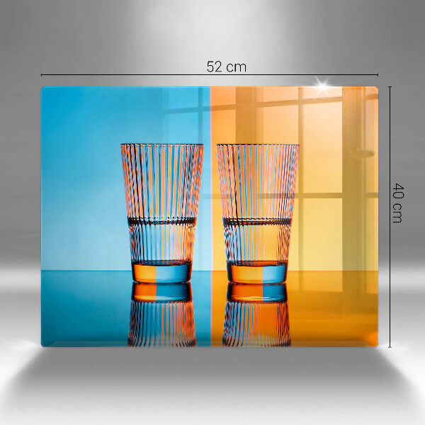 Herdabdeckplatte glas Zwei Gläser Wasser