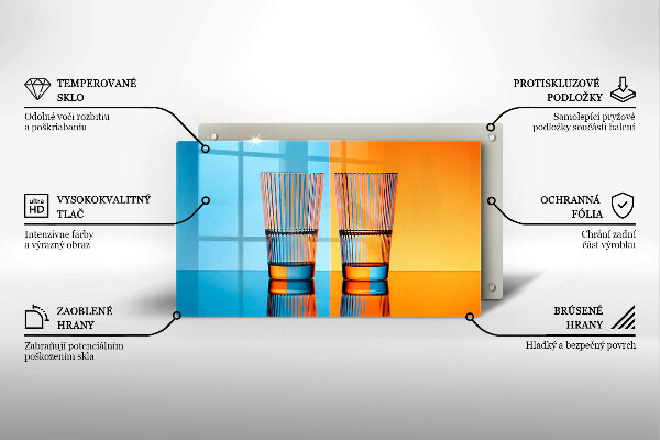 Herdabdeckplatte glas Zwei Gläser Wasser